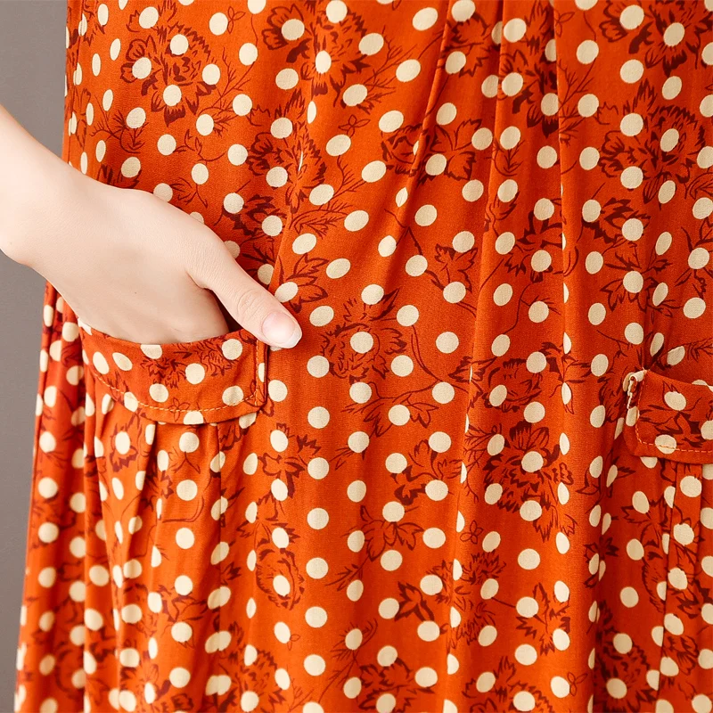 New Fashion 2025 Casual O-Neck Dresses Clothes Vintage Elegant Vestidos Short Sleeve Print Floral Plus Size Women Summer Dress - Image 6