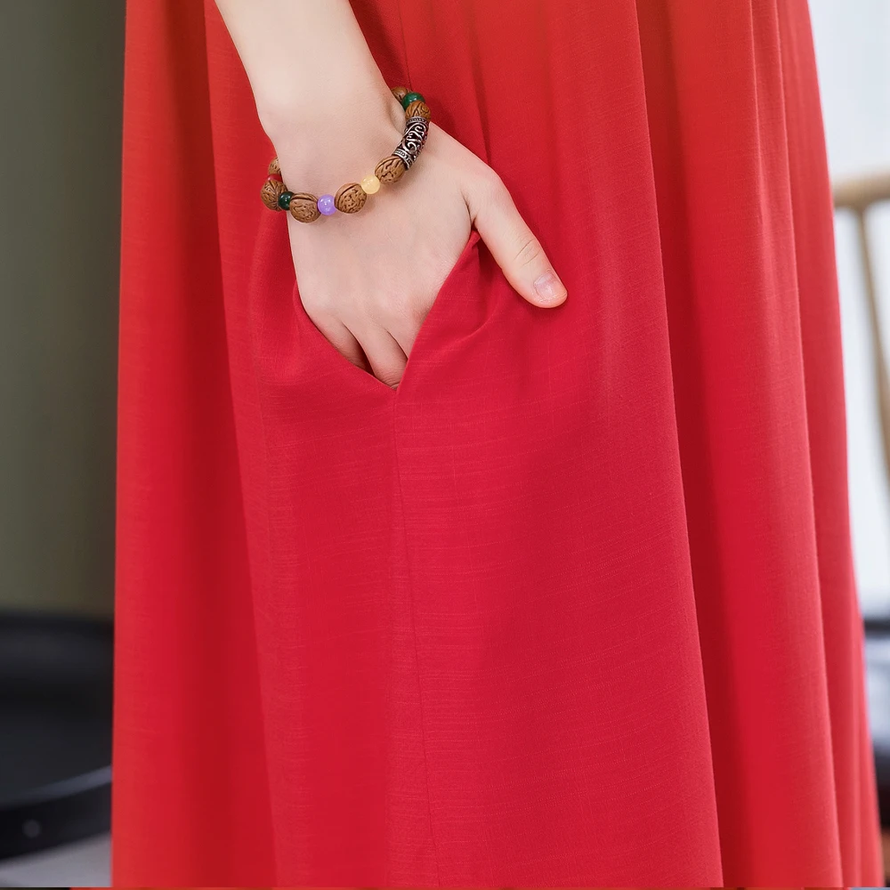 New Fashion 2024 Casual O-Neck Dresses Clothes Vintage Elegant Short Sleeve Plus Size Women Clothing Summer Dress - Image 6