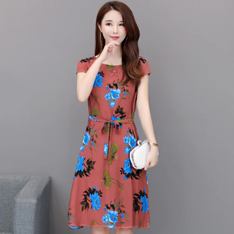 New Fashion Summer Women For Dresses 2025 Casual O-neck Print Vintage Elegant Short Sleeve Womens Clothing - Image 6