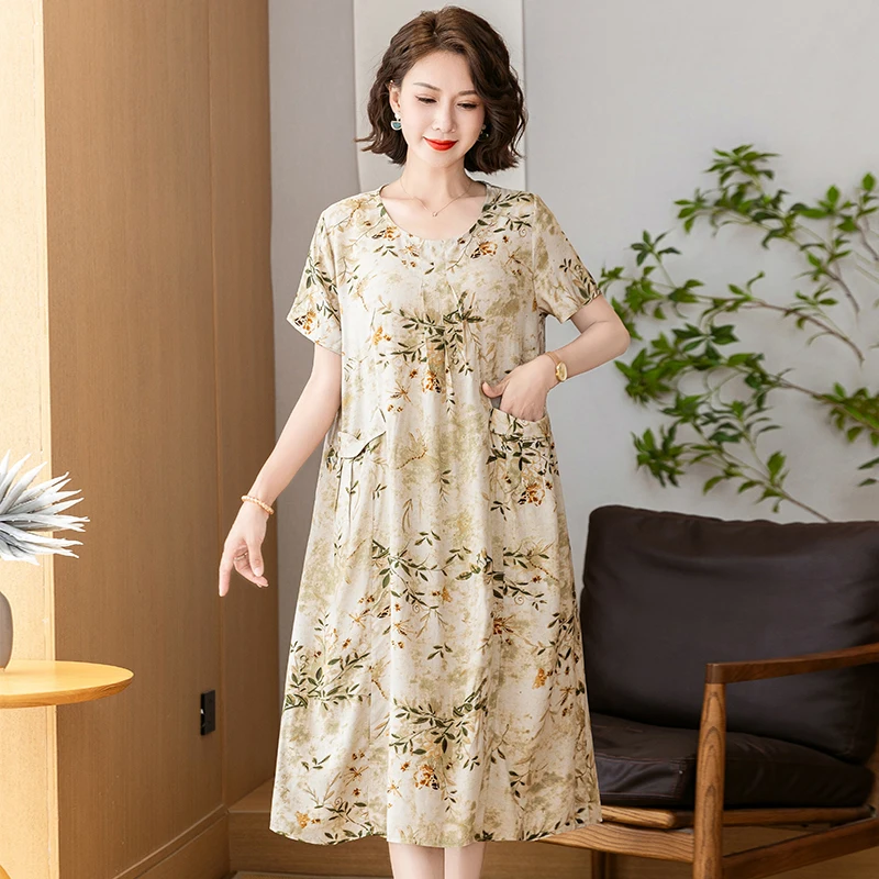 New Fashion Summer Women For women Plus Size Dress Casual Vintage Elegant Floral Dresses Woman Clothes - Image 5
