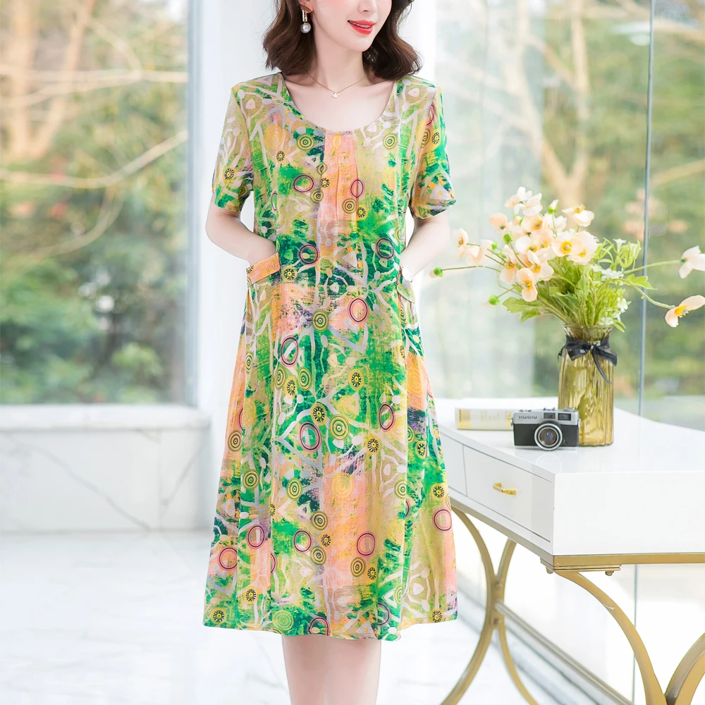 New Fashion Summer Women For women Plus Size Dress Casual Vintage Elegant Floral Dresses Woman Clothes - Image 3