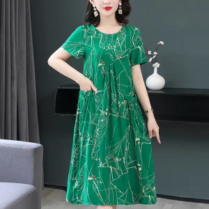 New Fashion Summer Women For women Plus Size Dress Casual Vintage Elegant Floral Dresses Woman Clothes