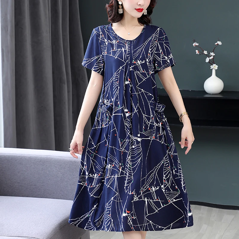 New Fashion Summer Women For women Plus Size Dress Casual Vintage Elegant Floral Dresses Woman Clothes - Image 2